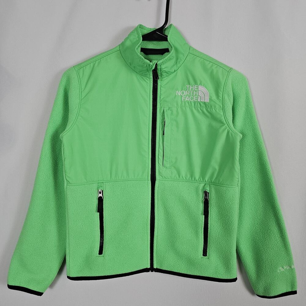 The North Face Denali Fleece Jacket Green Boys Size M Full Zip Polartec Coat